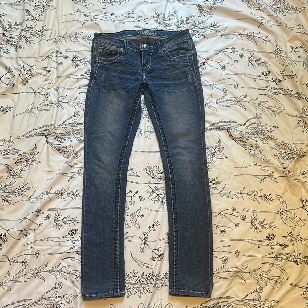 Premiere Blue Skinny Jeans By Rue 21 with Vintage Wash